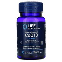 Super Ubiquinol CoQ10 200 мг with Enhanced Mitochondrial Support 30 капсул (Life Extension)