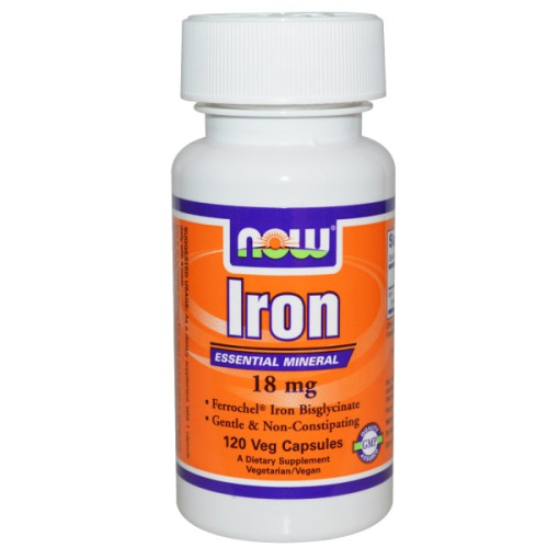 Iron 18 мг (Железо) 120 вег капсул (Now Foods) фото 4