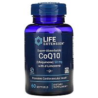 Super-Absorbable CoQ10 (Ubiquinone) 50 мг with d-Limonene 60 мягких капсул (Life Extension)
