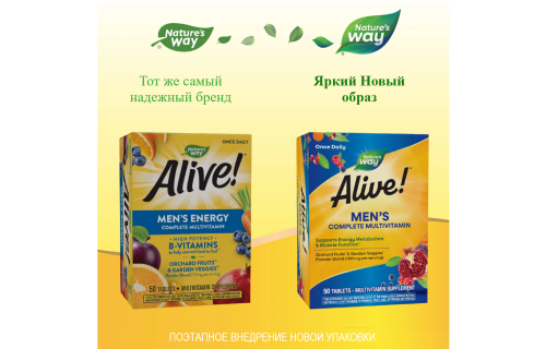 Alive! Men's Complete Multivitamin 50 таблеток (Nature's Way) фото 2