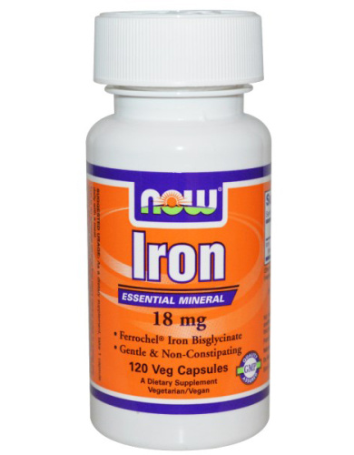 Iron 18 мг (Железо) 120 вег капсул (Now Foods) фото 3
