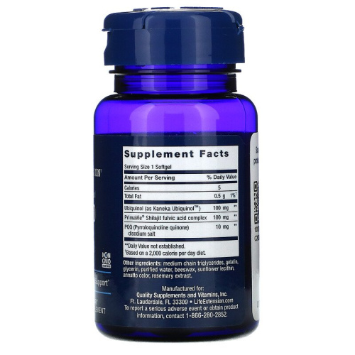 Super Ubiquinol CoQ10 100 мг with PQQ (Убихинол Коэнзим) 30 мягких капсул (Life Extension) фото 2