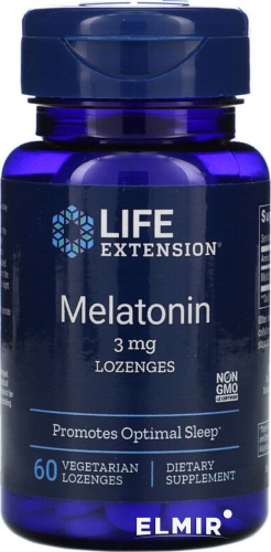 Melatonin 3 мг (Мелатонин) 60 леденцов (Life Extension)