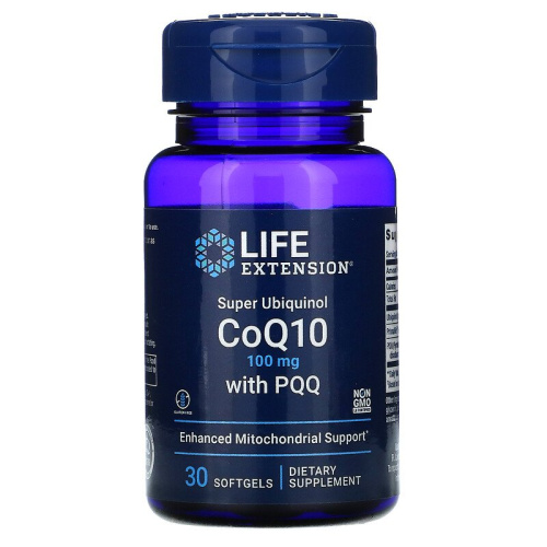 Super Ubiquinol CoQ10 100 мг with PQQ (Убихинол Коэнзим) 30 мягких капсул (Life Extension)