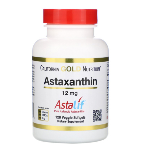 Astaxanthin 12 mg AstaLif (Астаксантин 12 мг) 120 вег мягких капсул (California Gold Nutrition)