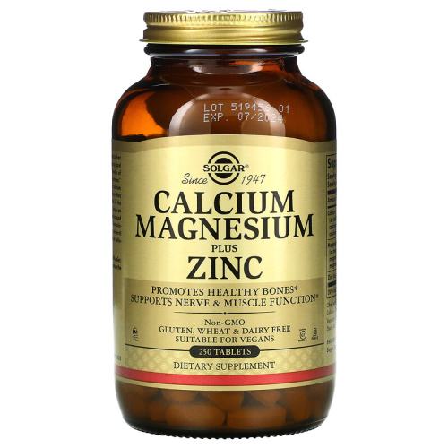 Calcium Magnesium Plus Zinc (Кальций Магний Плюс Цинк) 250 таблеток (Solgar)