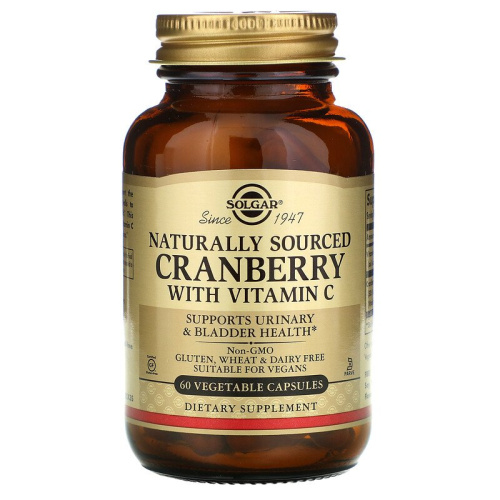 Cranberry With Vitamin C (Натуральная клюква с витамином С) 60 раст капс (Solgar) срок 11.20