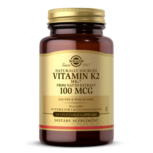 Vitamin K2 MK-7 100 мкг (Витамин К2 МК-7) 50 вегетарианских капсул (Solgar)