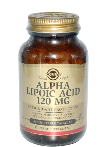 Alpha Lipoic Acid 120 мг (Альфа-Липоевая Кислота) 60 вег капсул (Solgar)