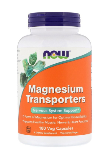 Magnesium Transporters (Переносчики Магния) 180 вег капсул (Now Foods)