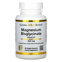 Magnesium Bisglycinate (бисглицинат магния) 60 вегетарианских капсул (California Gold Nutrition)