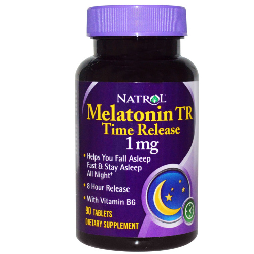 Melatonin 1 мг Time Release медленного высвобождения 90 табл (Natrol) фото 3