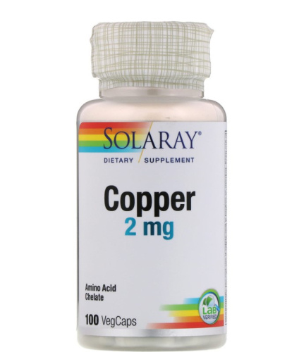 Copper (Медь) 2мг 100 капсул (Solaray)