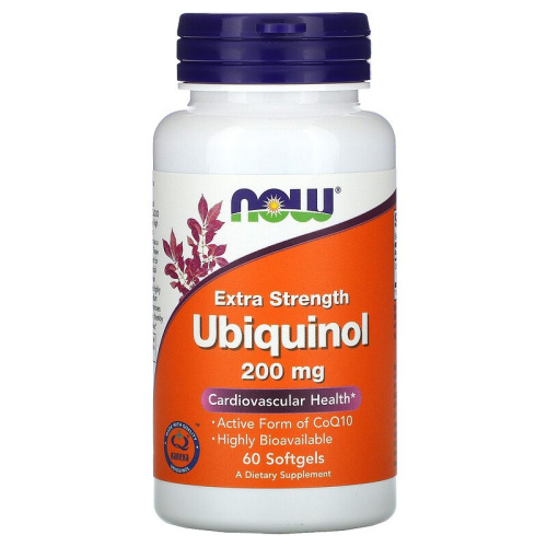 Ubiquinol 200 мг (Убихинол) 60 мягких капсул (Now Foods)