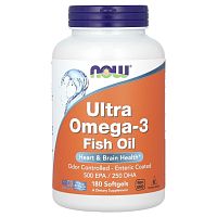 Ultra Omega-3 500 EPA / 250 DHA 180 капсул (Now Foods)