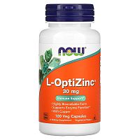 L-OptiZinc 30 мг 100 растительных капсул (NOW)