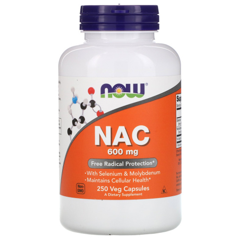 NAC 600 мг (N-Ацетил L-цистеин) 250 капсул (Now Foods)