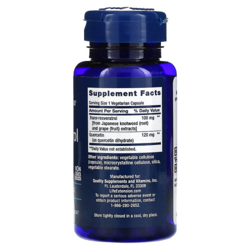 Resveratrol 100 мг (Ресвератрол) 60 вег капсул (Life Extension) фото 2