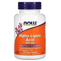 Alpha Lipoic Acid (Альфа-Липоевая Кислота) 100 мг 120 капсул (Now Foods)