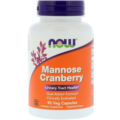 Mannose Cranberry (Клюква с маннозой) 90 вег капсул (Now Foods)