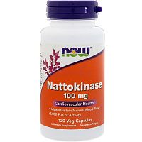 Nattokinase 100 мг (Наттокиназа) 120 вег капсул (Now Foods)