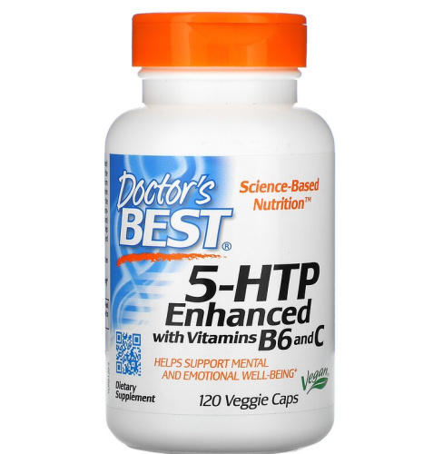 5-HTP Enhanced with Vitamins B6 & C (5-HTP усиленный витаминами B6 и C) 120 капсул (Doctor's Best)