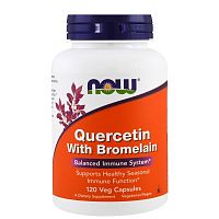 Quercetin With Bromelain (Кверцетин с бромелаином) 120 вег капсул (Now Foods)