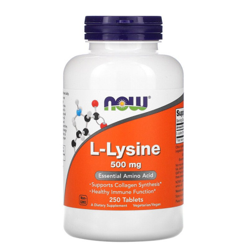 L-Lysine 500 мг (L-Лизин) 250 таблеток (Now Foods)
