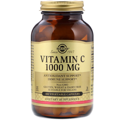 Vitamin C 1000 мг (Витамин С) 100 вег капсул (Solgar)