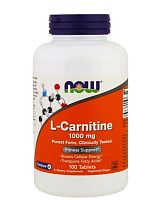 L-Carnitine 1000 мг (Л-Карнитин Тартрат) 100 таб (Now Foods)