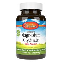 Chelated Magnesium Glycinate 400 mg (хелат магний глицинат 400 мг) 120 таблеток (Carlson Labs)
