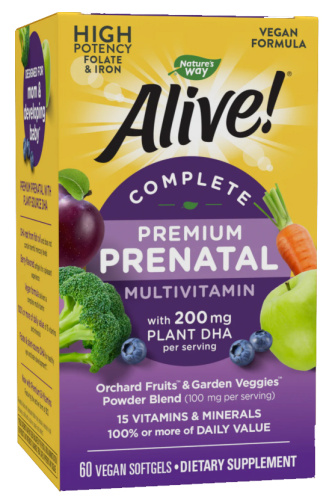 Alive! Premium Prenatal Multivitamin (мультивитамины для беременных) 60 капсул (Nature's Way)