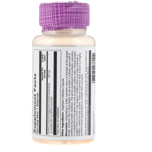 Turmeric Root Extract 300 mg (Экстракт из Корня Куркумы 300 мг) 60 вег капсул (Solaray)  фото 2
