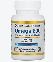 Omega 800 - 1000 mg - 30 капсул (California Gold Nutrition)