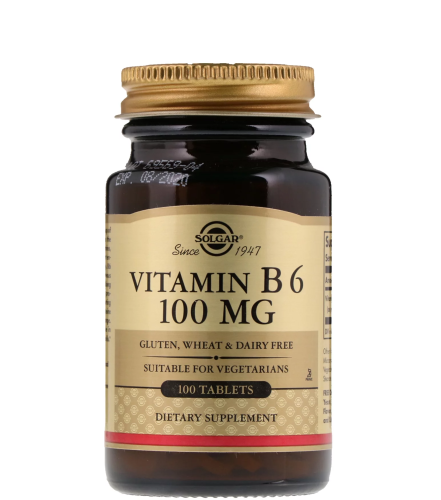 Vitamin B-6 Piridoxine HCI 100 мг (Витамин Б-6 Пиридоксин гидрохлорид) 100 таблеток (Solgar) фото 2