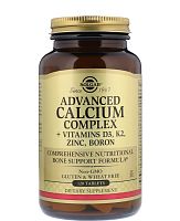Advanced Calcium Complex + Vitamins D3, K2, Zinc, Boron 120 таблеток (Solgar)