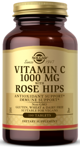 Vitamin C 1000 мг with Rose Hips (витамин C с плодами шиповника) 100 таблеток (Solgar)