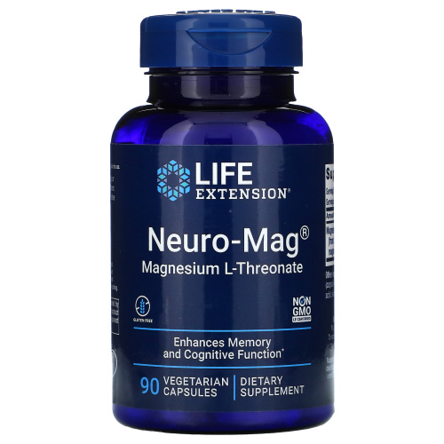 Neuro-Mag Magnesium L-Threonate 144 мг (Магний L-Треонат) 90 капсул (Life Extension)