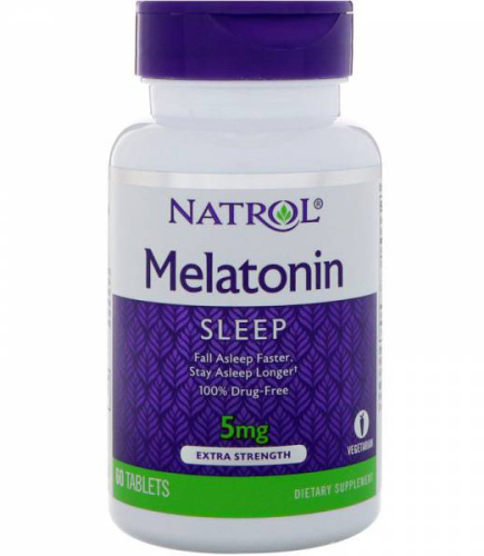 Melatonin 5 мг 60 табл (Natrol) фото 2