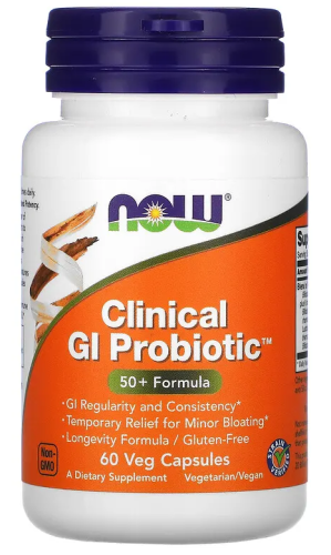 Clinical GI Probiotic (Пробиотики для людей старше 50 лет) 60 Вег капс (Now Foods)_