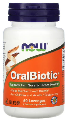 OralBiotic 60 леденцов (NOW Foods)