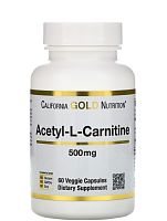 Acetyl L-Carnitine 500 мг (Ацетил Л-Карнитин 500 мг) 60 капсул (California Gold Nutrition)