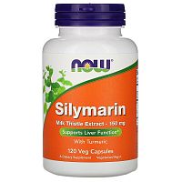 Silymarin Milk Thistle Extract 150 мг with Turmeric 120 вег капсул (Now Foods)