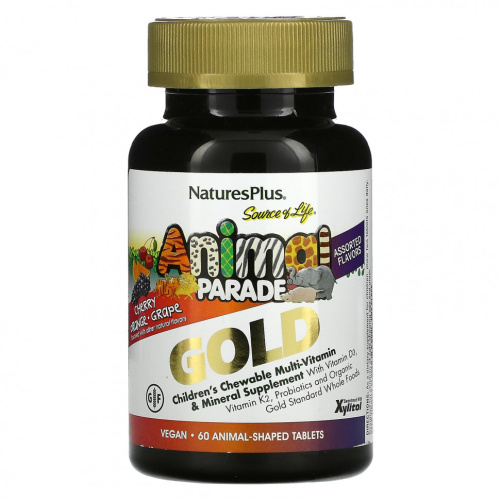 Animal Parade Gold (Мультивитамины для детей) ассорти 60 таблеток (NaturesPlus) фото 3