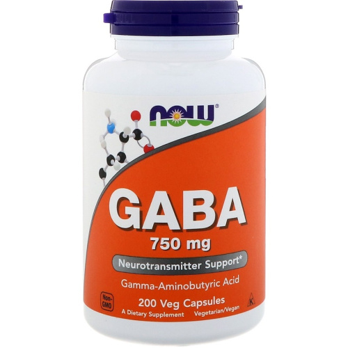 GABA 750 мг (ГАМК) 200 вег капсул (Now Foods) фото 2