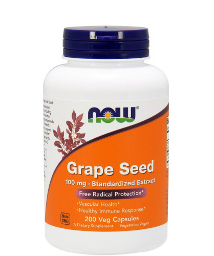 Grape Seed 100 мг (Экстракт Виноградной косточки) 200 вег капсул (Now Foods)