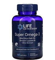 Super Omega-3 (Омега-3 с Лигнанами Кунжута и Экстрактом Оливы) 60 капсул (Life Extension)