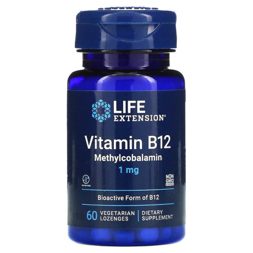 Vitamin B12 Methylcobalamin 1 мг (Витамин Б12 Метилкобаламин) 60 вег леденцы (Life Extension)