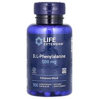 D, L-Phenylalanine 500 мг (D, L-фенилаланин) 100 вег капсул (Life Extension)
