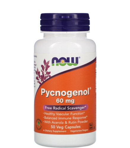 Pycnogenol (Пикногенол) 60 мг 50 капсул (Now Foods)